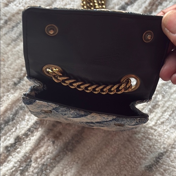 Kurt Geiger Blue and Gold Mini Quilted Bag - Picture 6 of 7